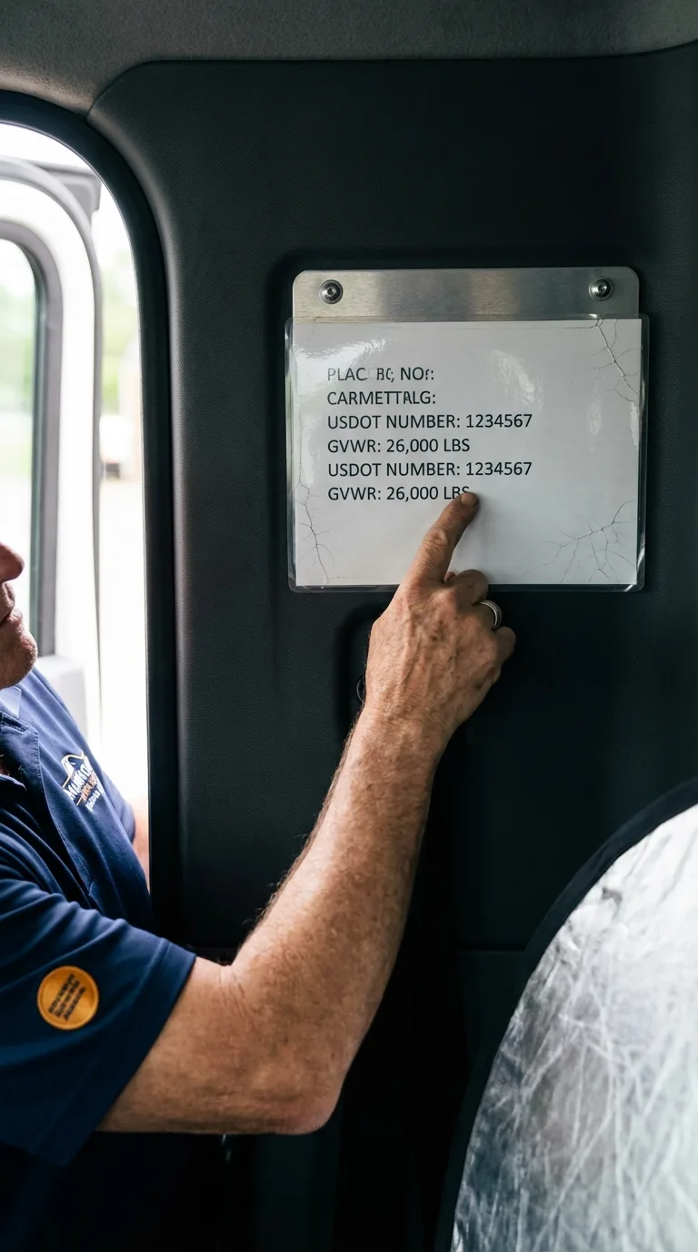 USDOT licensing placard verification in Phelan